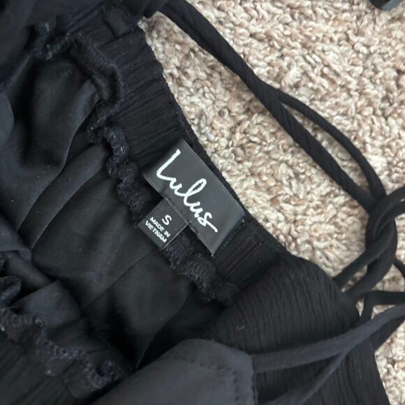 Lulus Lost in Paradise Black Maxi Dress V Neck Essential Strappy Sz S - Picture 7 of 13